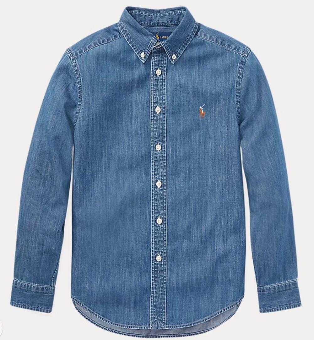 Polo Ralph Lauren Kids Indigo Denim Button Down Shirt| Large